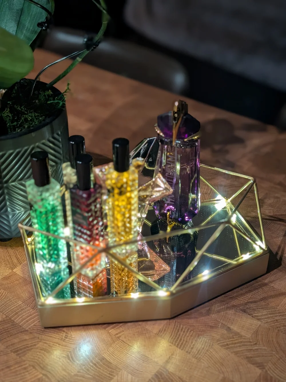 Geometric Mirror Trinket Jewelry Tray